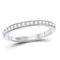 10kt White Gold Women's Diamond Single Row Band Ring 1/4 Cttw-Gold & Diamond Rings-JadeMoghul Inc.