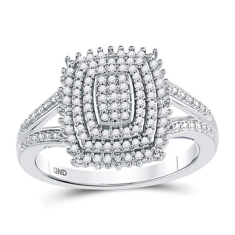 10kt White Gold Women's Diamond Split-Shank Ring-Rings And Bands-9-JadeMoghul Inc.