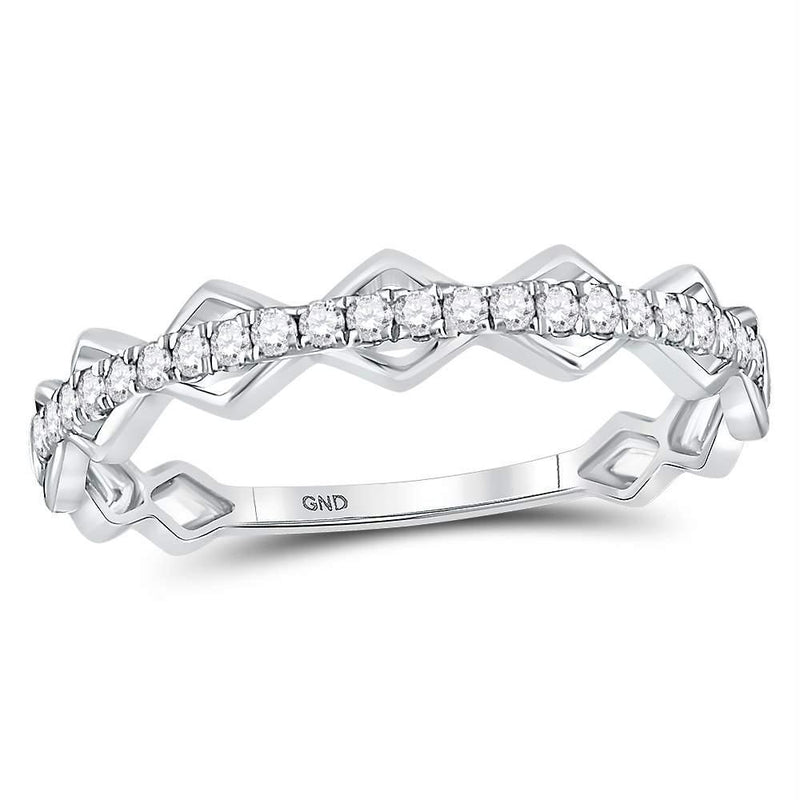 10kt White Gold Women's Diamond Stackable Band Ring-Rings And Bands-6-JadeMoghul Inc.