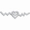 10kt White Gold Women's Diamond Twinkle Moving Solitaire Heartbeat Heart Necklace 1/3 Cttw-Gold & Diamond Pendants & Necklaces-JadeMoghul Inc.