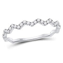 10kt White Gold Women's Diamond Zigzag Stackable Band Ring-Rings And Bands-8.5-JadeMoghul Inc.