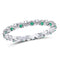 10kt White Gold Women's Emerald Diamond Eternity Stackable Band Ring 1/4 Cttw-Gold & Diamond Rings-JadeMoghul Inc.