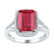 10kt White Gold Women's Emerald Lab-Created Ruby Solitaire Diamond Ring 4-5/8 Cttw - FREE Shipping (US/CAN)-Rings And Bands-5-JadeMoghul Inc.