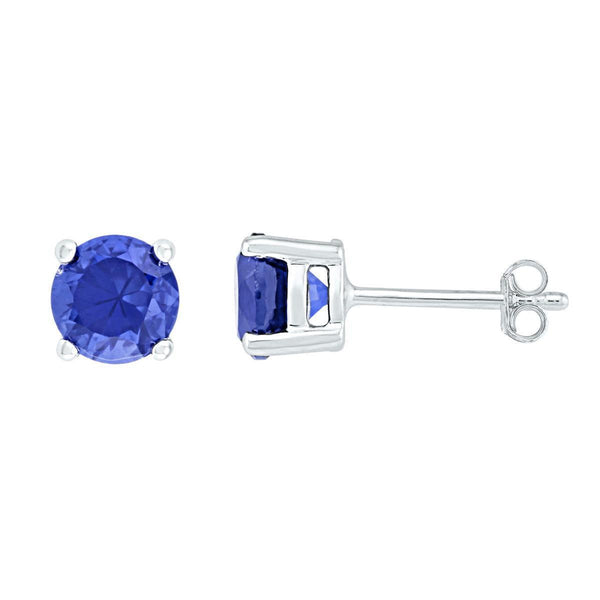10kt White Gold Women's Emerald Solitaire Stackable Ring-Earrings-JadeMoghul Inc.