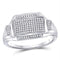 10kt White Gold Women's Emerald Solitaire Stackable Ring-Gold & Diamond Men Rings-11.5-JadeMoghul Inc.