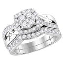 10kt White Gold Women's Emerald Solitaire Stackable Ring-Gold & Diamond Wedding Jewelry-JadeMoghul Inc.