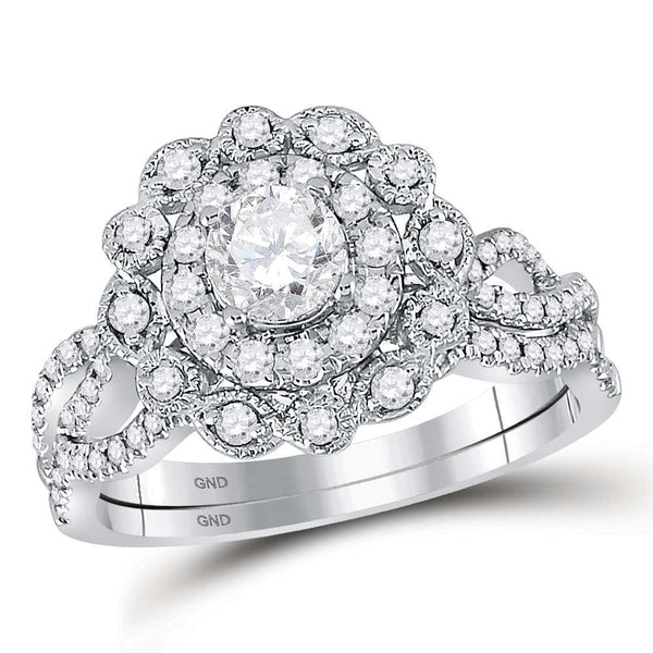 10kt White Gold Women's Emerald Solitaire Stackable Ring-Gold & Diamond Wedding Jewelry-JadeMoghul Inc.