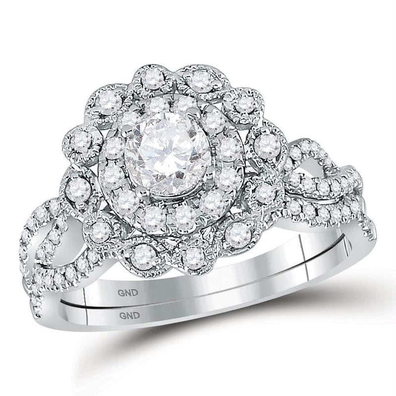 10kt White Gold Women's Emerald Solitaire Stackable Ring-Gold & Diamond Wedding Jewelry-JadeMoghul Inc.