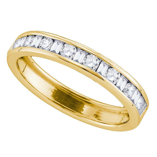 10kt White Gold Women's Emerald Solitaire Stackable Ring-Gold & Diamond Wedding Jewelry-JadeMoghul Inc.