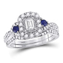 10kt White Gold Women's Emerald Solitaire Stackable Ring-Gold & Diamond Wedding Jewelry-JadeMoghul Inc.