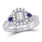 10kt White Gold Women's Emerald Solitaire Stackable Ring-Gold & Diamond Wedding Jewelry-JadeMoghul Inc.
