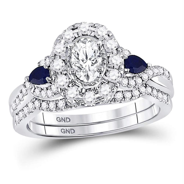 10kt White Gold Women's Emerald Solitaire Stackable Ring-Gold & Diamond Wedding Jewelry-JadeMoghul Inc.
