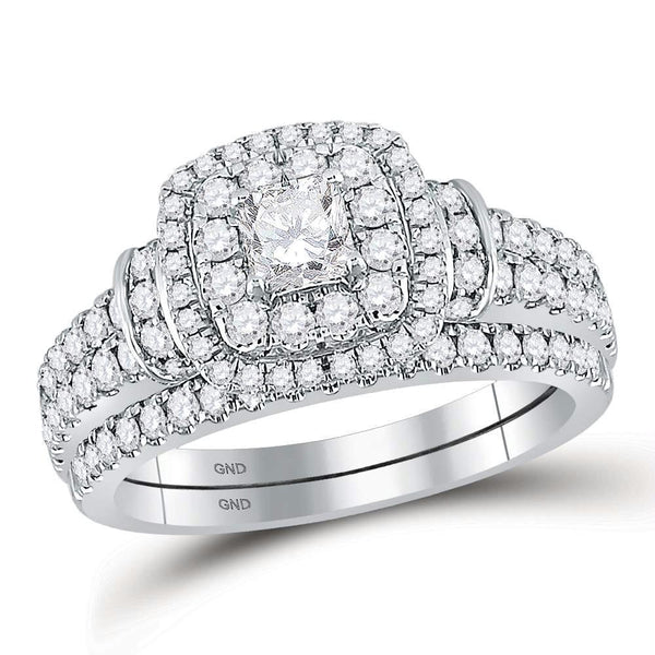 10kt White Gold Women's Emerald Solitaire Stackable Ring-Gold & Diamond Wedding Jewelry-JadeMoghul Inc.