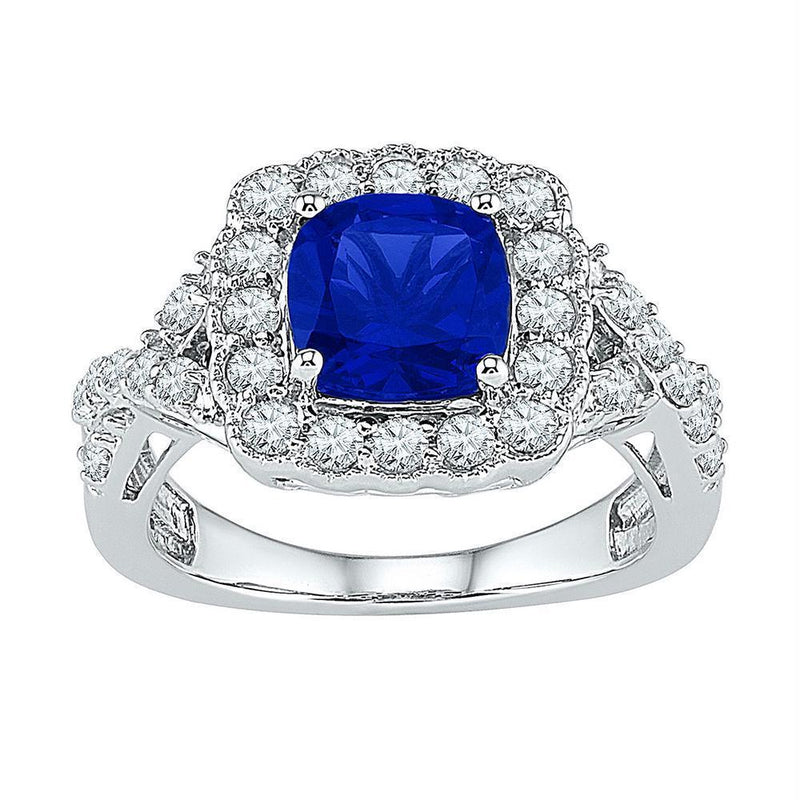 10kt White Gold Women's Emerald Solitaire Stackable Ring-Rings And Bands-5-JadeMoghul Inc.
