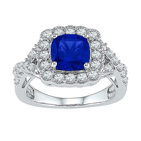 10kt White Gold Women's Emerald Solitaire Stackable Ring-Rings And Bands-6-JadeMoghul Inc.