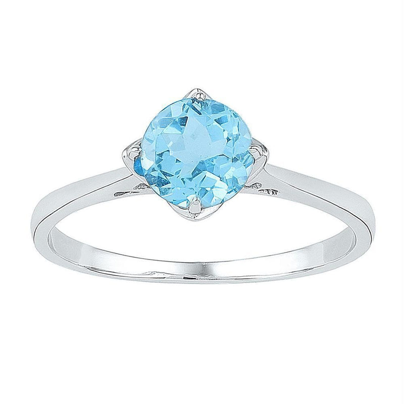10kt White Gold Women's Emerald Solitaire Stackable Ring-Rings And Bands-7-JadeMoghul Inc.