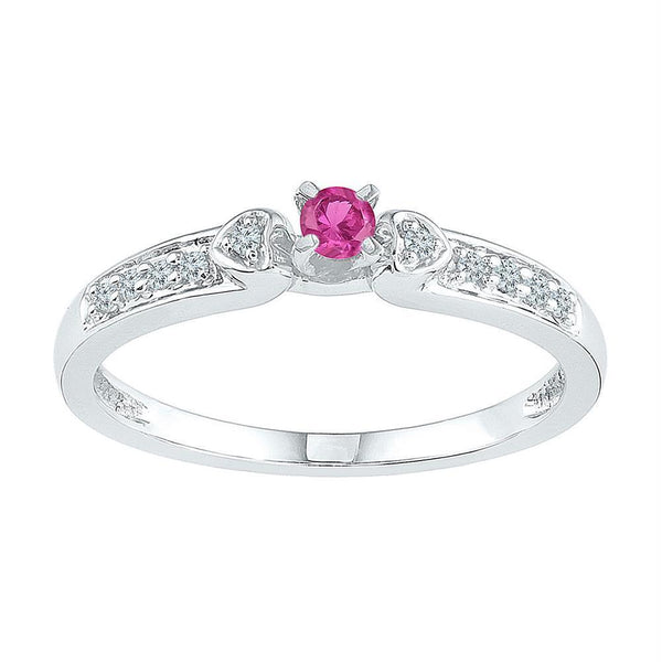 10kt White Gold Women's Emerald Solitaire Stackable Ring-Rings And Bands-8-JadeMoghul Inc.