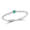 10kt White Gold Women's Emerald Solitaire Stackable Ring-Rings And Bands-9-JadeMoghul Inc.