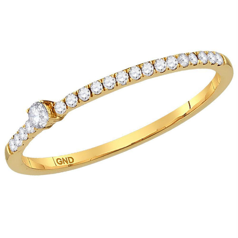 10kt White Gold Women's Emerald Solitaire Stackable Ring-Rings And Bands-JadeMoghul Inc.