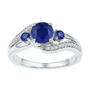 10kt White Gold Women's Emerald Solitaire Stackable Ring-Rings And Bands-JadeMoghul Inc.