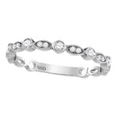 10kt White Gold Women's Emerald Solitaire Stackable Ring-Rings And Bands-JadeMoghul Inc.