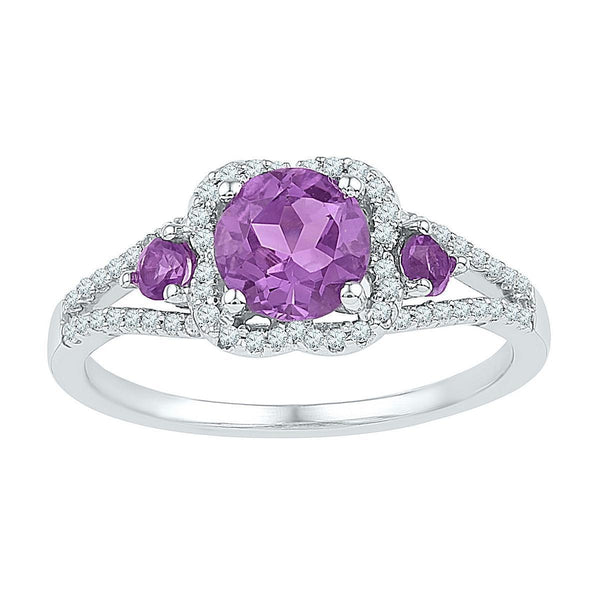 10kt White Gold Women's Emerald Solitaire Stackable Ring-Rings And Bands-JadeMoghul Inc.
