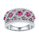 10kt White Gold Women's Emerald Solitaire Stackable Ring-Rings And Bands-JadeMoghul Inc.