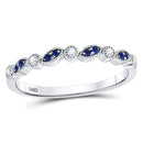 10kt White Gold Women's Emerald Solitaire Stackable Ring-Rings And Bands-JadeMoghul Inc.