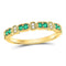 10kt White Gold Women's Emerald Solitaire Stackable Ring-Rings And Bands-JadeMoghul Inc.