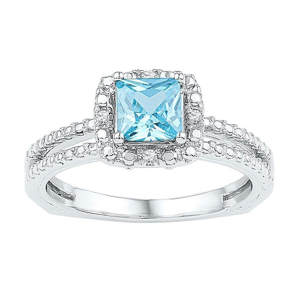 10kt White Gold Women's Emerald Solitaire Stackable Ring-Rings And Bands-JadeMoghul Inc.