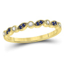 10kt White Gold Women's Emerald Solitaire Stackable Ring-Rings And Bands-JadeMoghul Inc.