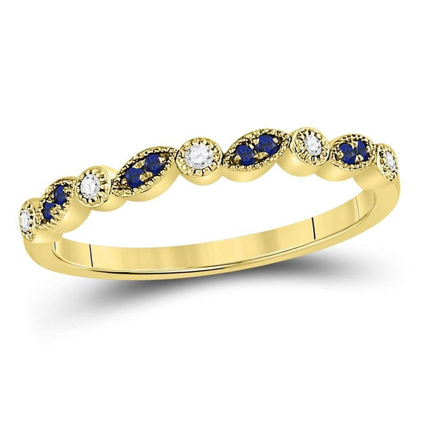10kt White Gold Women's Emerald Solitaire Stackable Ring-Rings And Bands-JadeMoghul Inc.