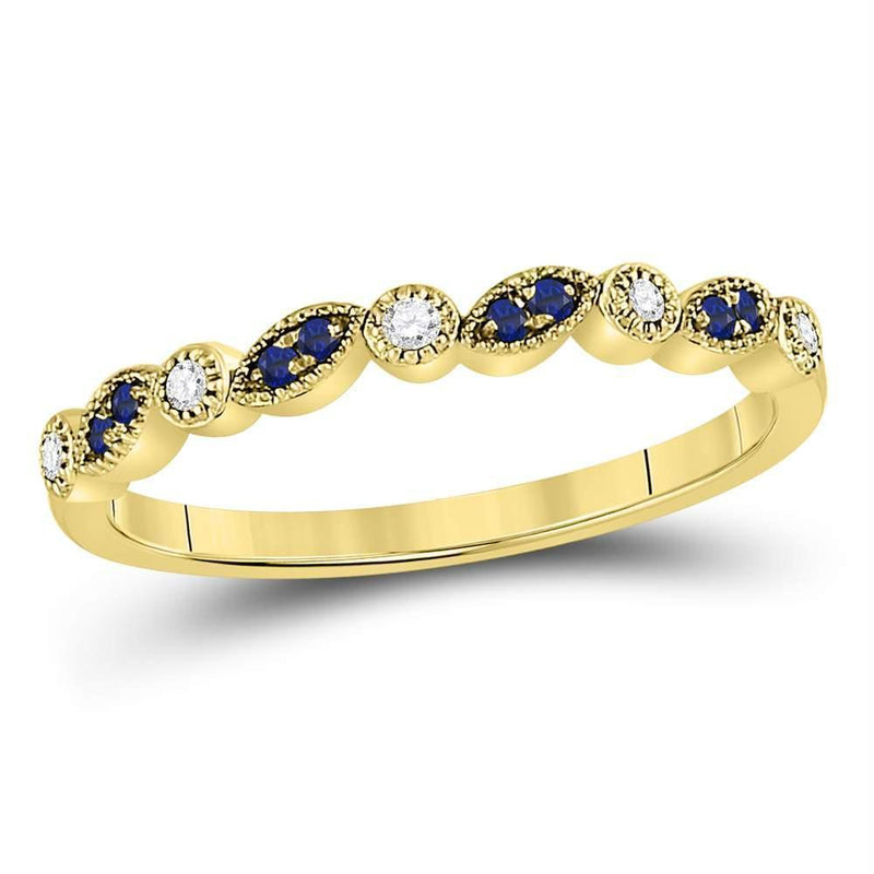 10kt White Gold Women's Emerald Solitaire Stackable Ring-Rings And Bands-JadeMoghul Inc.