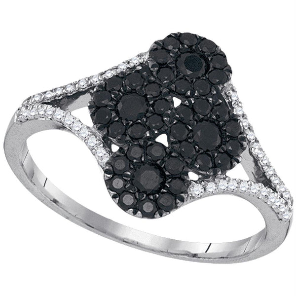 10kt White Gold Women's Emerald Solitaire Stackable Ring-Rings And Bands-JadeMoghul Inc.