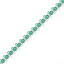 10kt White Gold Women's Emerald Solitaire Stackable Ring-Sterling Silver G&D-JadeMoghul Inc.