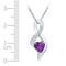 10kt White Gold Women's Lab-Created Amethyst Heart Solitaire Infinity Pendant 1-20 Cttw - FREE Shipping (US/CAN)-Gold & Diamond Pendants & Necklaces-JadeMoghul Inc.