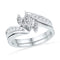 10kt White Gold Women's Marquise Diamond 3-Stone Bridal Wedding Engagement Ring Band Set 1/2 Cttw - FREE Shipping (US/CAN)-Gold & Diamond Wedding Ring Sets-5.5-JadeMoghul Inc.