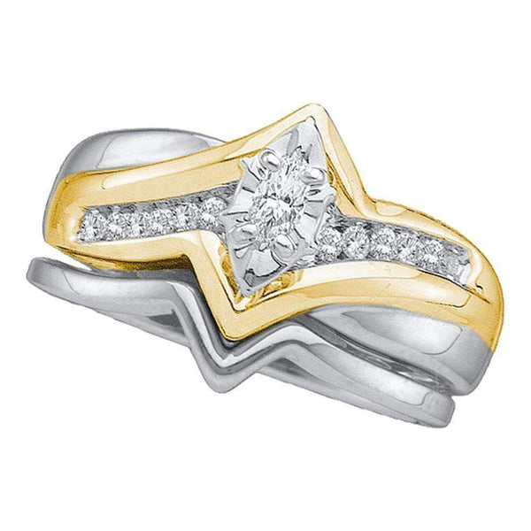 10kt White Gold Women's Marquise Diamond Bridal Wedding Engagement Ring Band Set 1/5 Cttw - FREE Shipping (US/CAN)-Wedding Jewelry-5-JadeMoghul Inc.