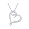 10kt White Gold Women's Moving Twinkle Round Diamond Heart Pendant 1-20 Cttw - FREE Shipping (US/CAN)-Gold & Diamond Pendants & Necklaces-JadeMoghul Inc.