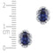 10kt White Gold Women's Oval Lab-Created Blue Sapphire Solitaire Diamond Earrings 2-1-2 Cttw - FREE Shipping (US/CAN)-Gold & Diamond Earrings-JadeMoghul Inc.