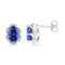 10kt White Gold Women's Oval Lab-Created Blue Sapphire Solitaire Diamond Earrings 2-1-2 Cttw - FREE Shipping (US/CAN)-Gold & Diamond Earrings-JadeMoghul Inc.
