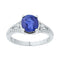 10kt White Gold Women's Oval Lab-Created Blue Sapphire Solitaire Diamond Ring 2-1/2 Cttw - FREE Shipping (US/CAN)-Gold & Diamond Fashion Rings-5-JadeMoghul Inc.
