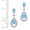 10kt White Gold Women's Oval Lab-Created Blue Topaz Diamond Dangle Earrings 1-5-8 Cttw - FREE Shipping (US/CAN)-Gold & Diamond Earrings-JadeMoghul Inc.