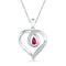 10kt White Gold Women's Pear Lab-Created Ruby Diamond Heart Pendant 1-20 Cttw - FREE Shipping (US/CAN)-Gold & Diamond Pendants & Necklaces-JadeMoghul Inc.