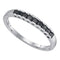 10kt White Gold Women's Princess Black Color Enhanced Diamond Band Ring 1/4 Cttw - FREE Shipping (US/CAN)-Gold & Diamond Bands-5-JadeMoghul Inc.