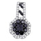 10kt White Gold Women's Princess Black Color Enhanced Diamond Fashion Pendant 1-1-6 Cttw - FREE Shipping (US/CAN)-Gold & Diamond Pendants & Necklaces-JadeMoghul Inc.