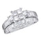 10kt White Gold Women's Princess Diamond Bridal Wedding Engagement Ring Band Set 1/2 Cttw - FREE Shipping (US/CAN)-Gold & Diamond Wedding Ring Sets-5-JadeMoghul Inc.