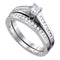 10kt White Gold Women's Princess Diamond Bridal Wedding Engagement Ring Band Set 1/2 Cttw - FREE Shipping (US/CAN) Size 6-Gold & Diamond Wedding Ring Sets-5-JadeMoghul Inc.