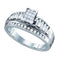 10kt White Gold Women's Princess Diamond Cluster Bridal Wedding Engagement Ring 1/2 Cttw - FREE Shipping (US/CAN)-Gold & Diamond Engagement & Anniversary Rings-5-JadeMoghul Inc.