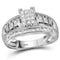 10kt White Gold Women's Princess Diamond Cluster Bridal Wedding Engagement Ring 1/2 Cttw - FREE Shipping (US/CAN)-Gold & Diamond Engagement & Anniversary Rings-8-JadeMoghul Inc.